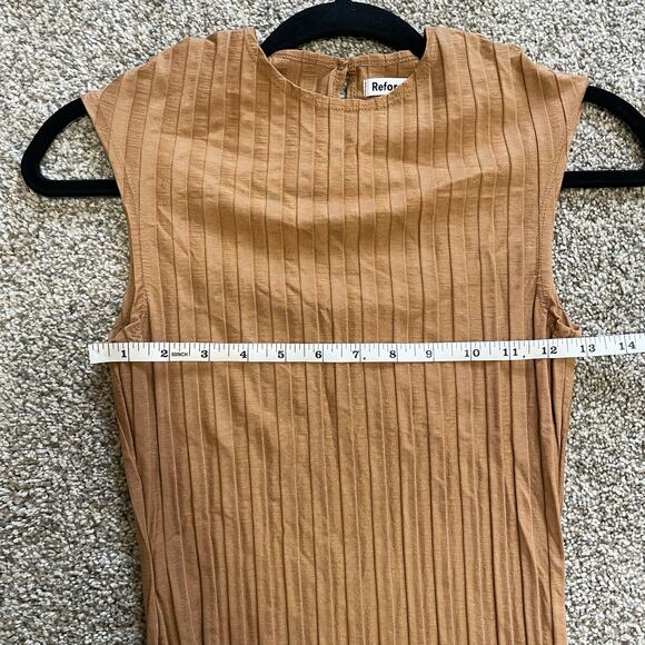 Reformation Camel Libra Knit Sleeveless Dress Size XS - Picture 5 of 9